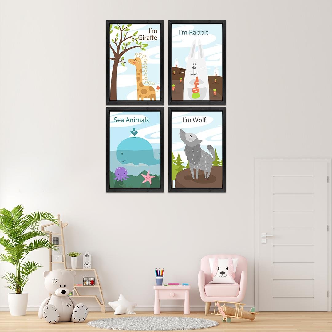 Kids Room Wall Frames Set of 4