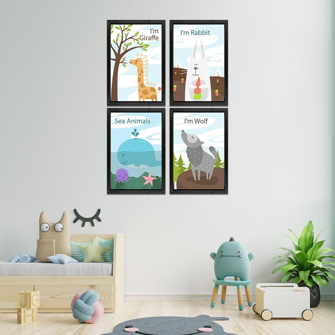 Kids Room Wall Frames Set of 4