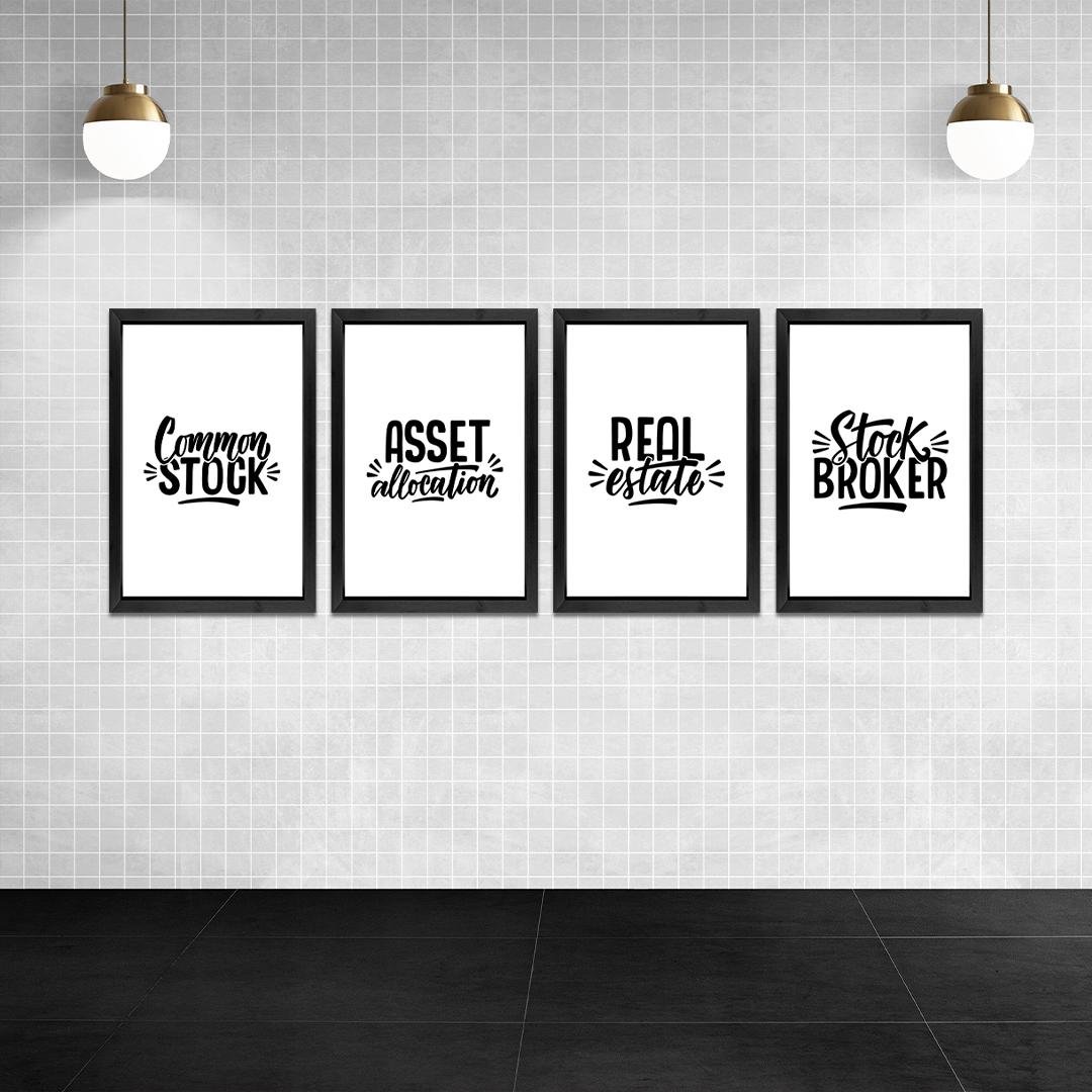 Premium Real Estate Quote Frames (4-Piece Set)