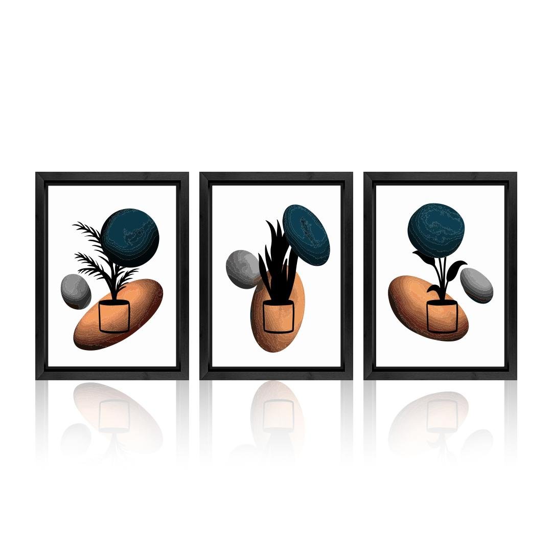 Flower Leaf Abstract Wall Art Set of 3 - Image 3