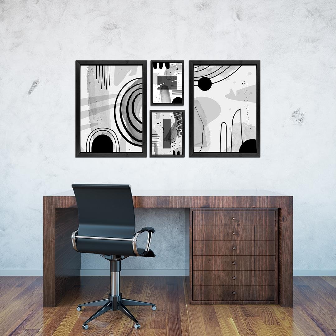 No Worries Abstract Line Art Wall Frame Set