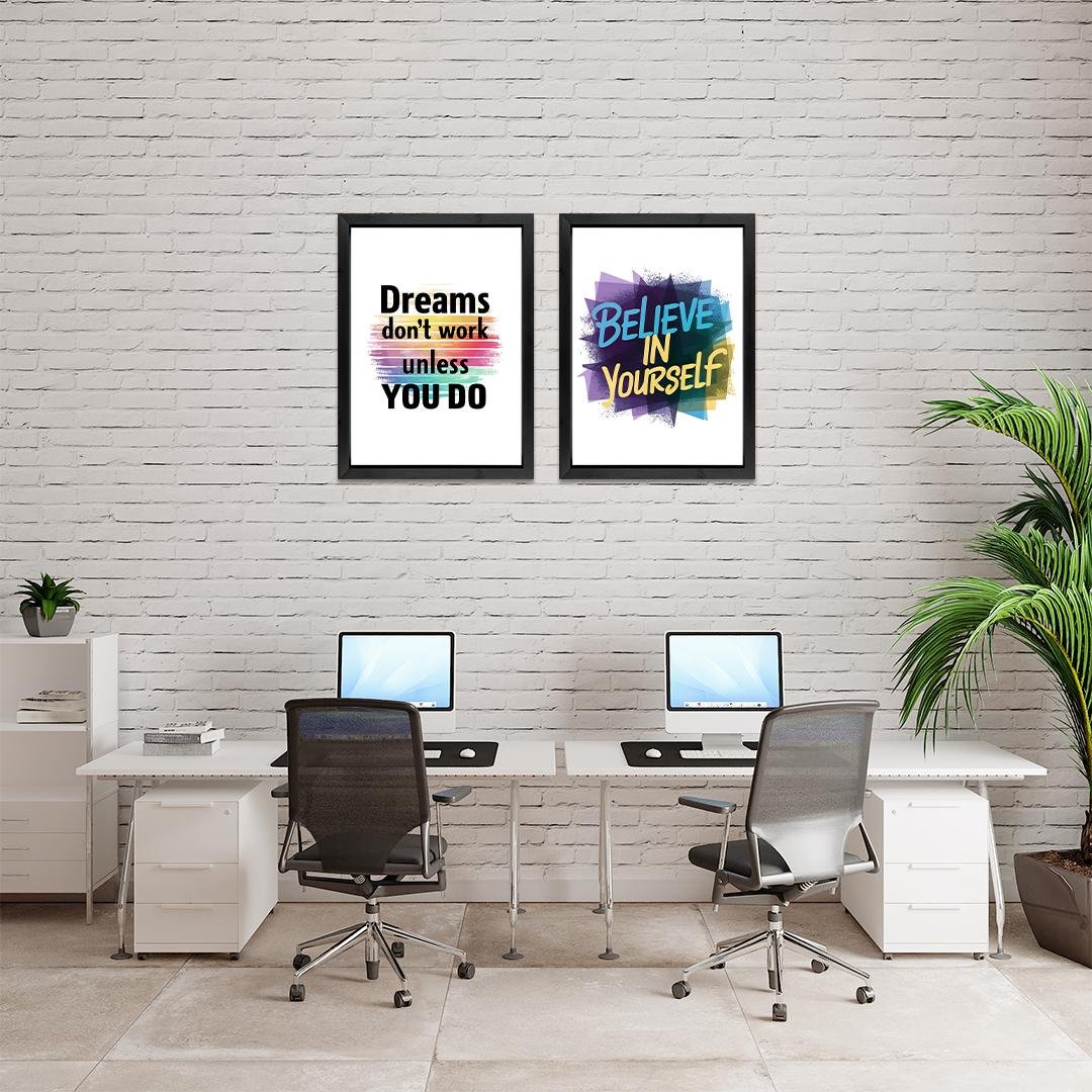 3D Motivational Quote Wall Art Set
