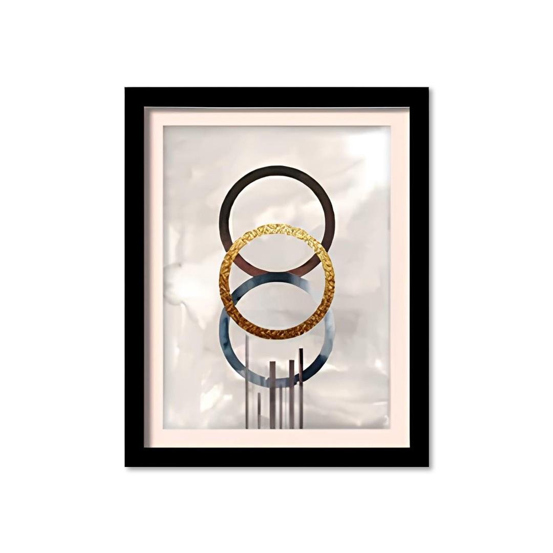 Modern Abstract Geometric Wooden Wall Art Frame Set of 4